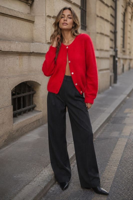 Amalie Cardigan Red